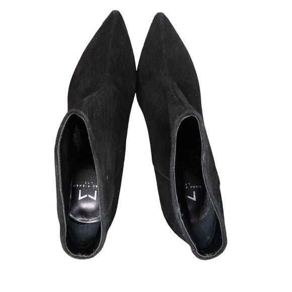 Marc Fisher Shoes Womens 7.5 Booties Point Toe Black Suede Classic Heeled Boots - Picture 7 of 15